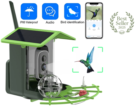 Découvrez SolarView™, la mangeoire connectée solaire de Nest-oo. Vision 2K HD, WiFi 5G, batterie longue durée et observation continue des oiseaux. IP66 et éco-conçue.