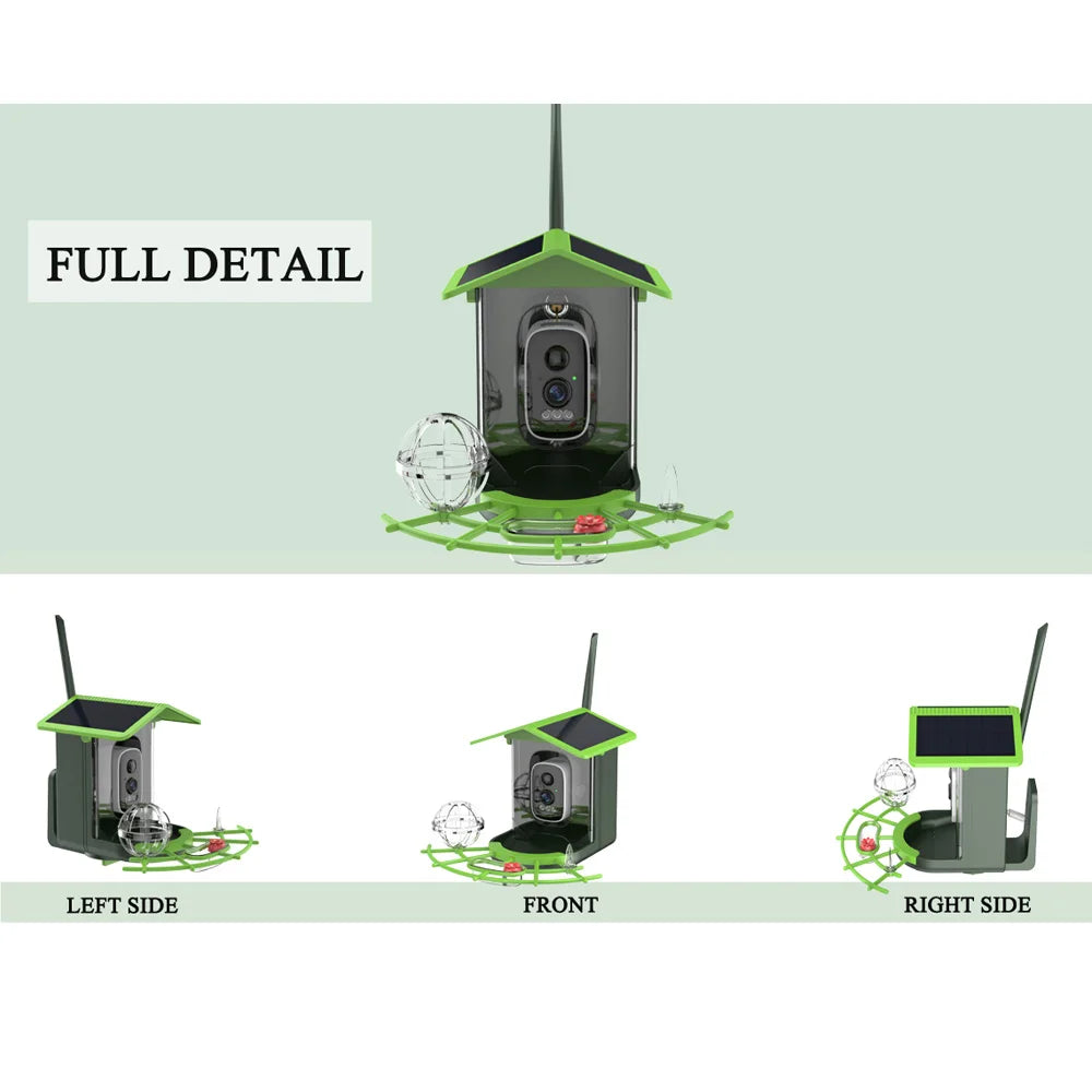 Mangeoire Connectée Solaire 2K | Vision Nocturne & WiFi 5G – Nest-oo SolarView™