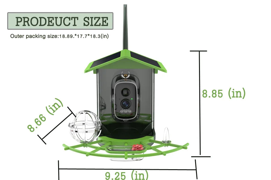Mangeoire Connectée Solaire 2K | Vision Nocturne & WiFi 5G – Nest-oo SolarView™