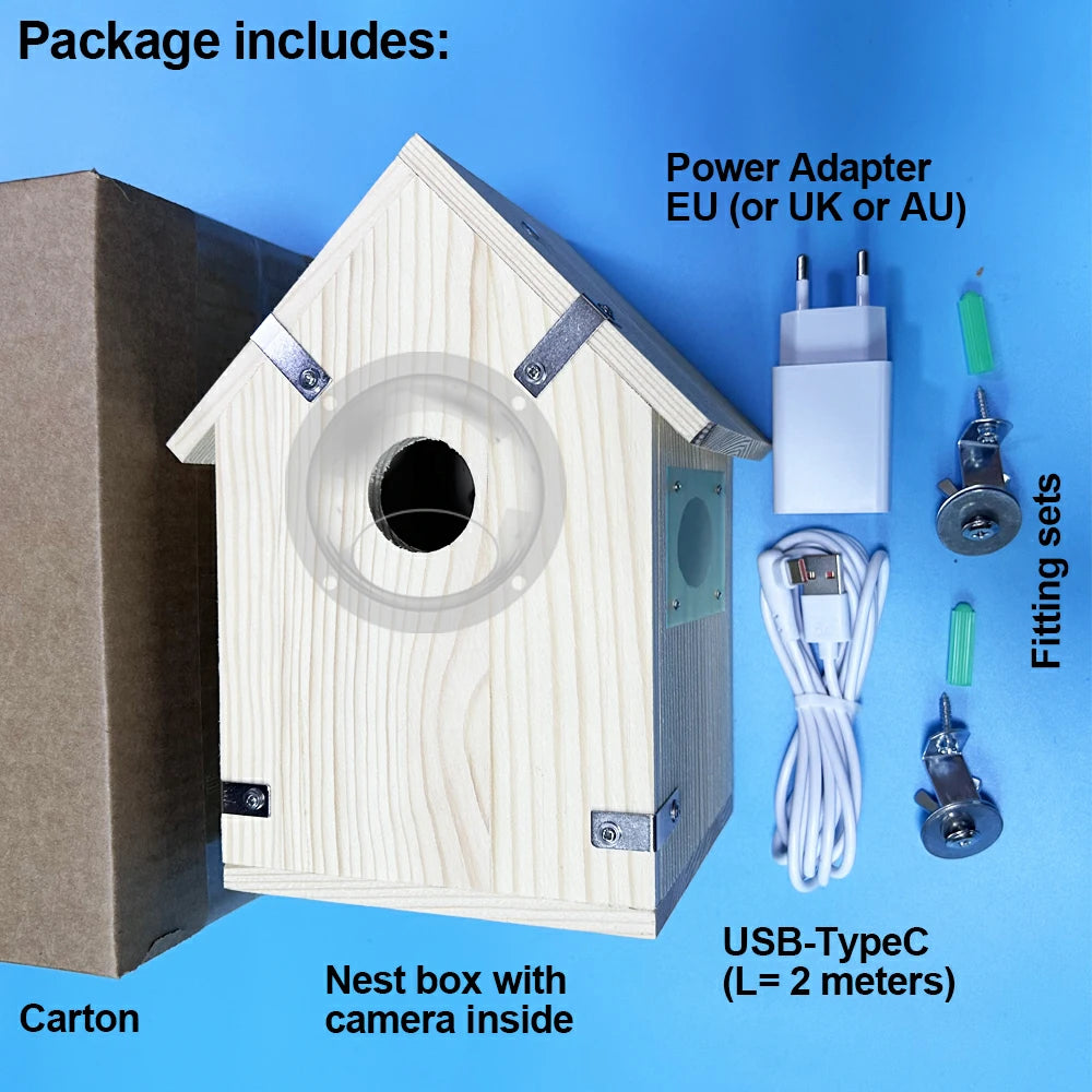 Observez la vie du nid en temps réel avec le Nichoir Connecté Nest-oo InsightBox™. Caméra 4 MP HD, vision nocturne, micro intégré et bois naturel certifié. Compatible Tuya Smart Life.