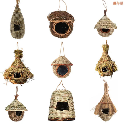 Nichoir en herbe tressée naturelle – Abri suspendu écologique pour oiseaux du jardin | Nest-oo Nature Pure