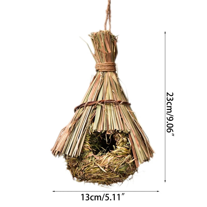 Nichoir en herbe tressée naturelle – Abri suspendu écologique pour oiseaux du jardin | Nest-oo Nature Pure