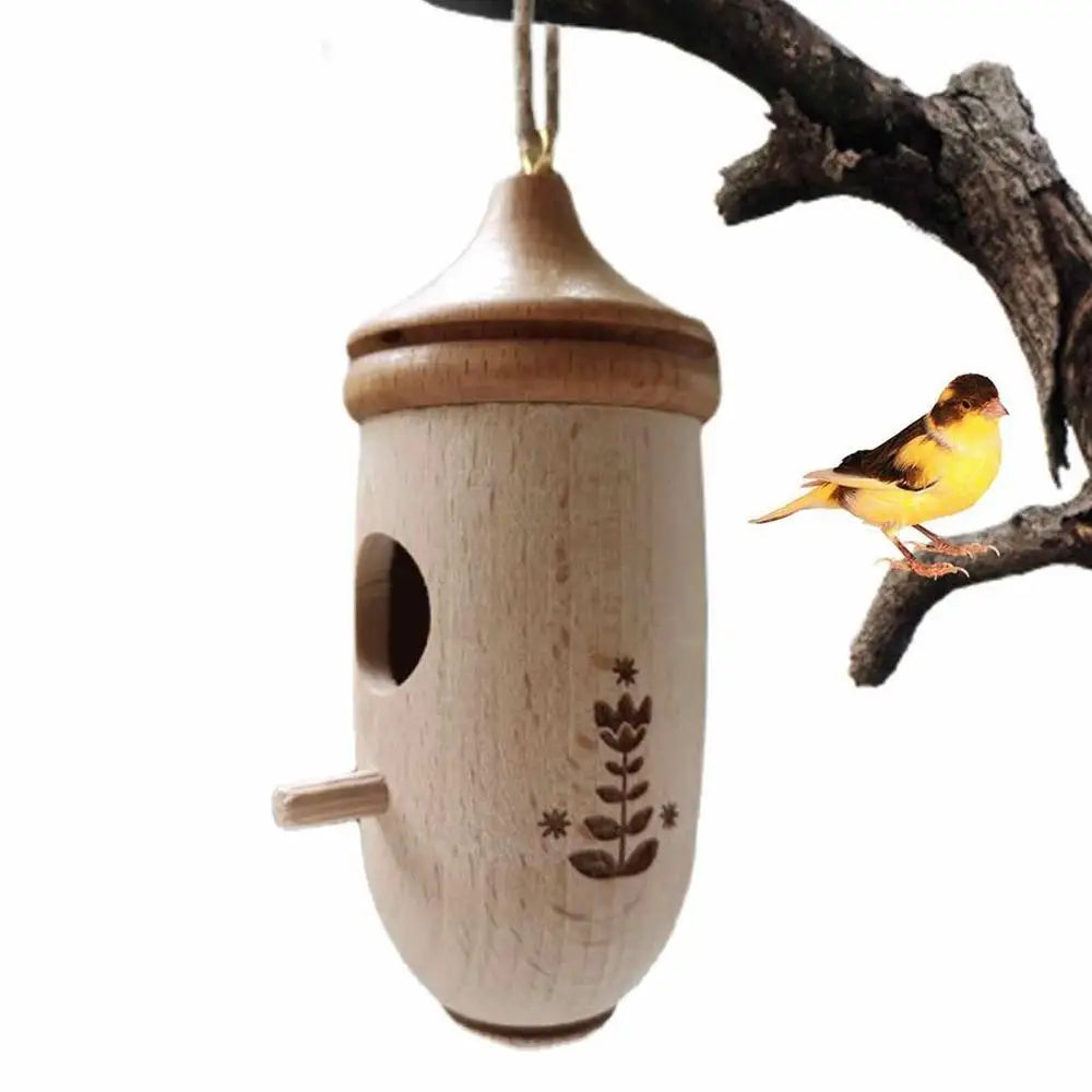 Nichoir en bois suspendu Nest-oo Humming Haven pour colibris et moineaux, décoration naturelle pour jardin.