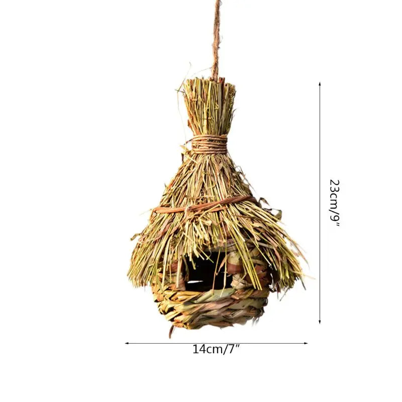 Nichoir en herbe tressée naturelle – Abri suspendu écologique pour oiseaux du jardin | Nest-oo Nature Pure