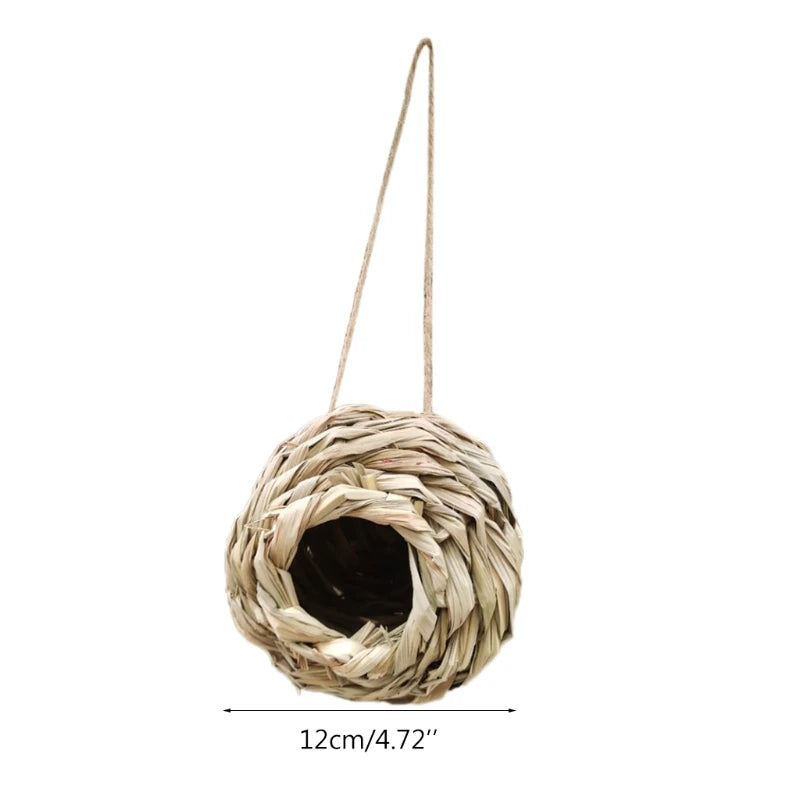 Nichoir en herbe tressée naturelle – Abri suspendu écologique pour oiseaux du jardin | Nest-oo Nature Pure
