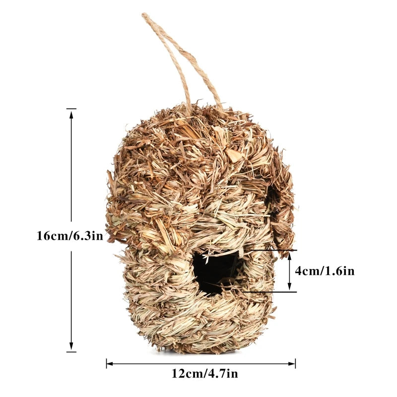 Nichoir en herbe tressée naturelle – Abri suspendu écologique pour oiseaux du jardin | Nest-oo Nature Pure