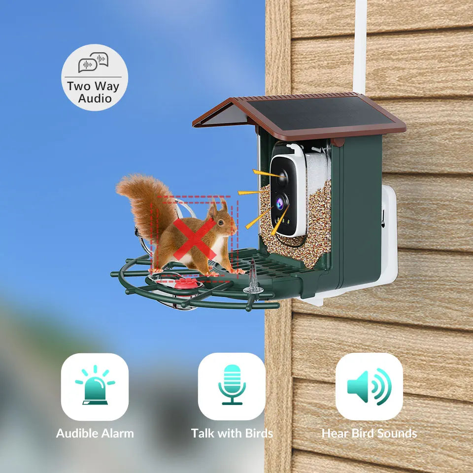 Nichoir Connecté Intelligent 3MP – Caméra WiFi HD, Vision Nocturne, Détection PIR & Audio Bidirectionnel | Nest-oo