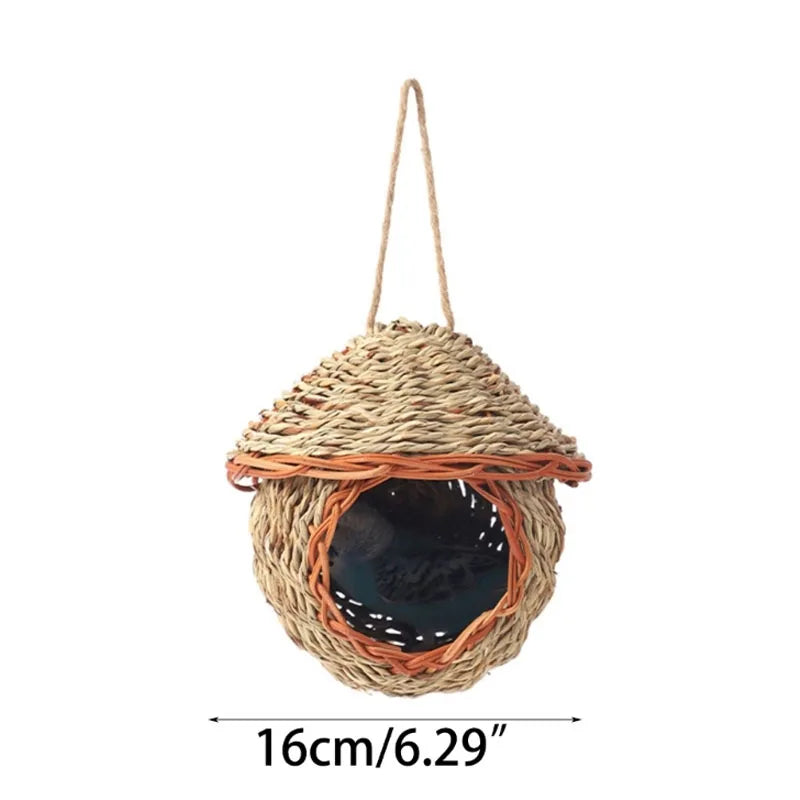 Nichoir en herbe tressée naturelle – Abri suspendu écologique pour oiseaux du jardin | Nest-oo Nature Pure