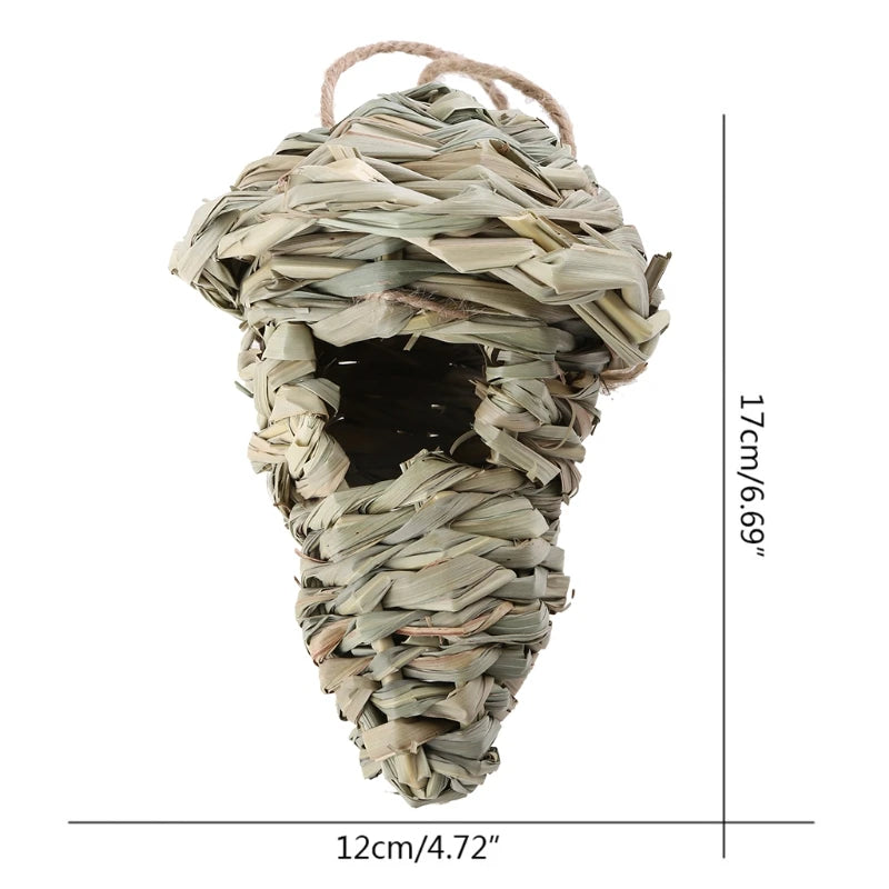Nichoir en herbe tressée naturelle – Abri suspendu écologique pour oiseaux du jardin | Nest-oo Nature Pure