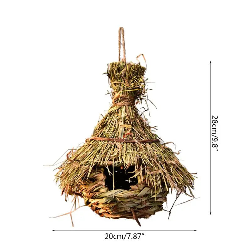 Nichoir en herbe tressée naturelle – Abri suspendu écologique pour oiseaux du jardin | Nest-oo Nature Pure