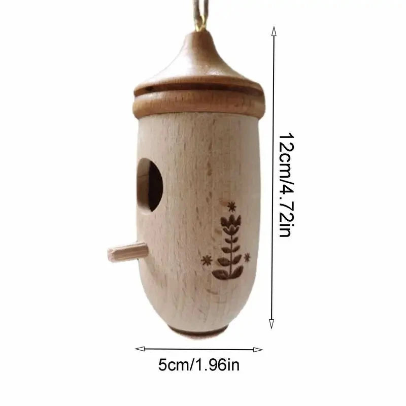 Nichoir en bois suspendu Nest-oo Humming Haven pour colibris et moineaux, décoration naturelle pour jardin.