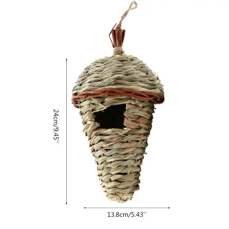 Nichoir en herbe tressée naturelle – Abri suspendu écologique pour oiseaux du jardin | Nest-oo Nature Pure