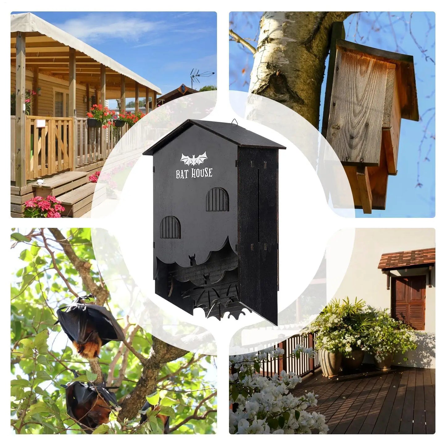 Adoptez le refuge à chauves-souris Nest-oo EcoShelter™ : en bois naturel, étanche et à trois compartiments. Favorisez la biodiversité et régulez naturellement les moustiques dans votre jardin.