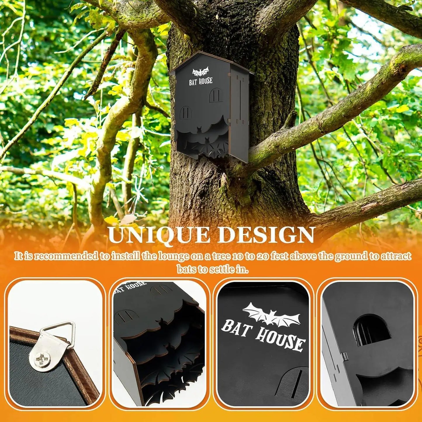 Adoptez le refuge à chauves-souris Nest-oo EcoShelter™ : en bois naturel, étanche et à trois compartiments. Favorisez la biodiversité et régulez naturellement les moustiques dans votre jardin.