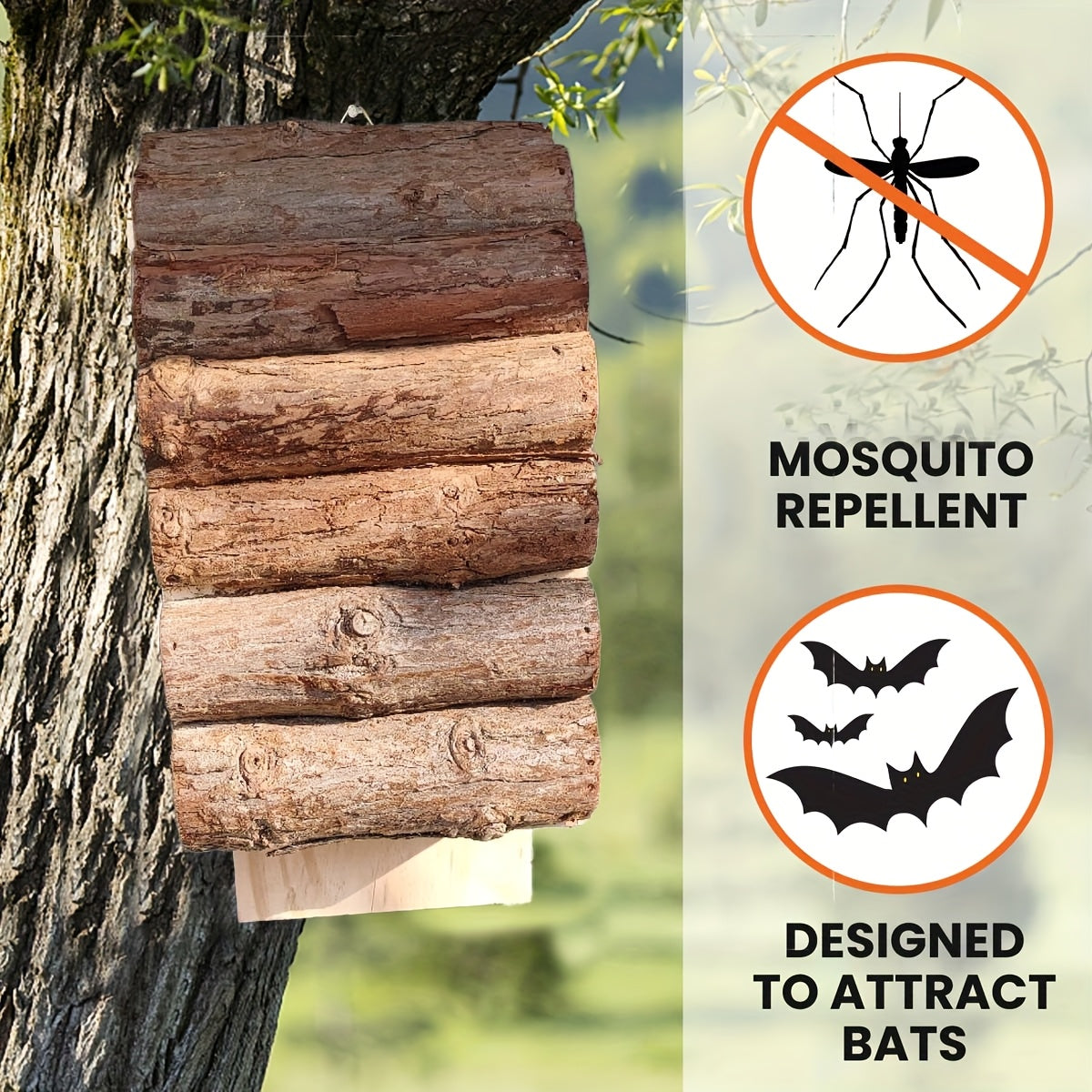 Nichoir en bois naturel chauve souris