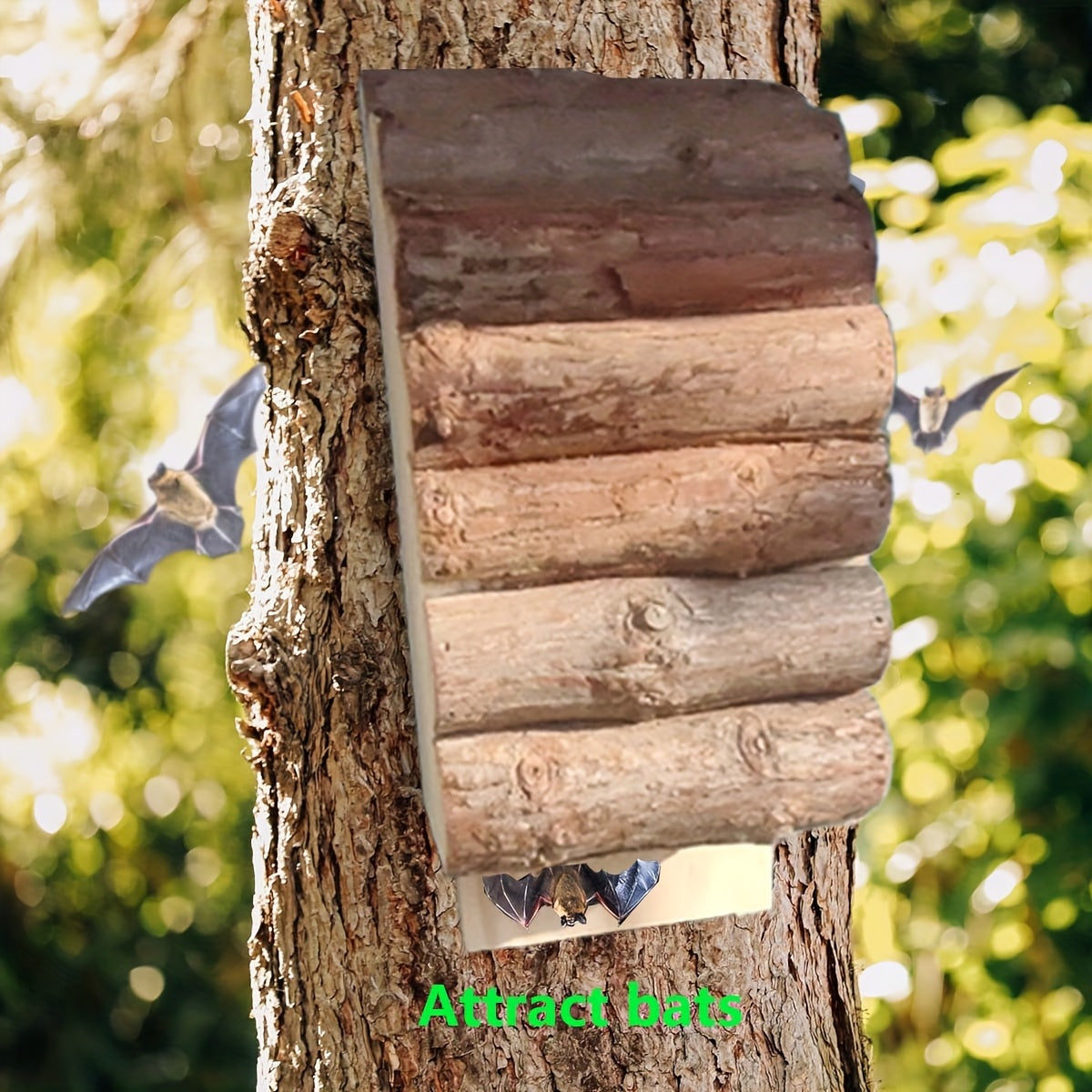 Nichoir en bois naturel chauve souris 4
